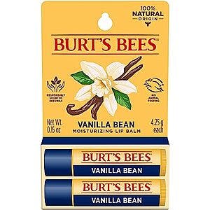 2-Count Burt's Bees 100% Natural Moisturizing Lip Balm (Vanilla Bean) $2.50 w/ Subscribe & Save