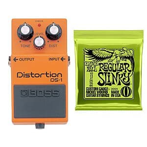 Boss DS-1 Distortion Pedal + Ernie Ball 2221 Regular Slinky Guitar Strings $53 + Free Shipping