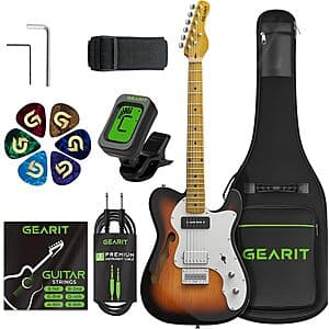 GEARit GTL-200 Shoreline Series Thinline Semi-Hollow Body Electric Guitar $54.50 & More + Free S&H