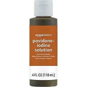 4-Oz Amazon Basics 10% Povidone Iodine Solution First Aid Antiseptic $2.25 & More w/ Subscribe & Save