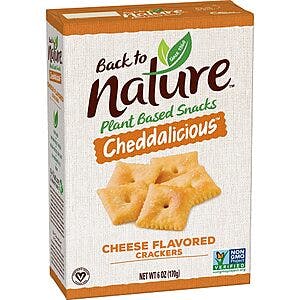 6-Oz Back to Nature Cheese Flavored Crackers (Cheddalicious) $1.65 w/ Subscribe & Save