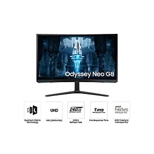 Samsung EPP: 32" Odyssey Neo G8 4K UHD Quantum HDR2000 Curved Gaming Monitor $500 + Free Shipping