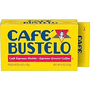 12-Pack 6-Oz Café Bustelo Espresso Dark Roast Ground Coffee Brick $22 w/ Subscribe & Save