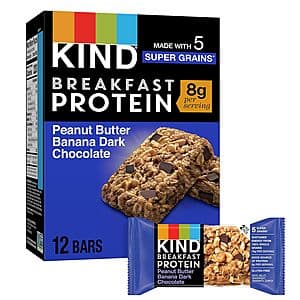 12-Count 0.88-Oz KIND Breakfast Protein Bars (Various Flavors) $3 & More w/ Subscribe & Save