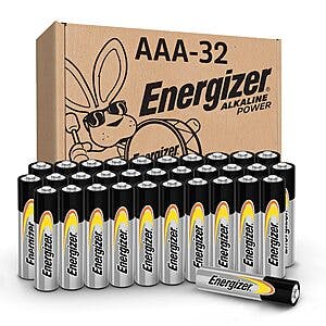 32-Count Energizer Alkaline AAA Batteries $10.90 w/ S&S + Free Shipping w/ Prime or on orders over $35