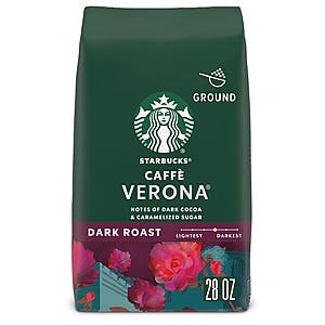 [S&S] $9.31: 28-Oz Starbucks 100% Arabica Dark Roast Ground Coffee (Caffe Verona) at Amazon