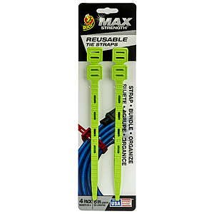 2-Pack 14" Duck Max Strength Yellow Reusable Tie Straps $1 + Free S&H w/ Walmart+ or $35+