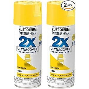 2-Pack 12-oz Rust-Oleum Painter's Touch 2X Ultra Cover Spray Paint (Yellow) $4 