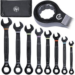 8-Piece Klein Tools Ratchet Combo Wrench Set: (SAE) $35, (Metric) $30 + Free Store Pickup