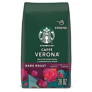 28-oz Starbucks 100% Arabica Dark Roast Ground Coffee (Caffe Verona) $7.75 w/ Subscribe & Save