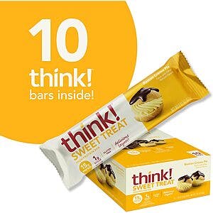 10-Count 2.01oz. think! High Protein Snack Bars (Boston Creme Pie) $10.10 w/ Subscribe & Save