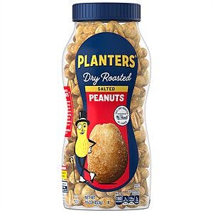 16-Oz PLANTERS Salted Dry Roasted Peanuts 5 for $9.15 ($1.83 each) w/ S&S + Free Shipping w/ Prime or on $35+