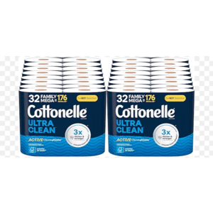 2-Pk 32-Ct Cottonelle Ultra Clean Family Mega Rolls Toilet Paper + $15 Promo Credit $58.90 w/ Subscribe & Save + Free S/H