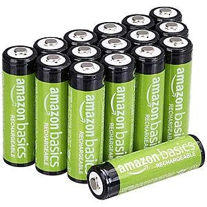 16-Count Amazon Basics 2000mAh AA Rechargeable Batteries $13 & More w/ S&S