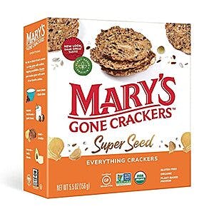 [S&S] $2.99: 5.5-Oz Mary's Gone Crackers Super Seed Crackers (Everything) at Amazon