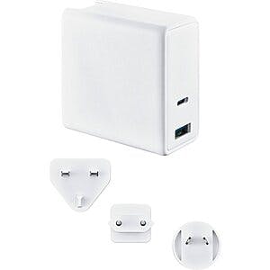 Insignia 72.5W 2-Port USB-C/USB Foldable Wall Charger w/ International Plugs $13 + Free Shipping