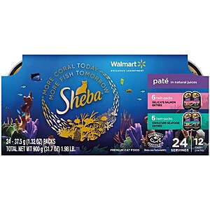 12-Pk Sheba Wet Cat Food Twin Packs Variety (Delicate Salmon & Signature Seafood) $8.45 