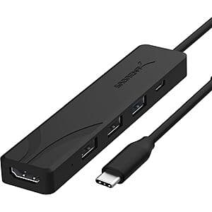 SABRENT 5-IN-1 USB Type-C Hub (4K@60Hz) $7.90 