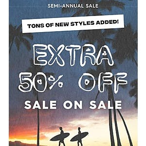 Quiksilver Semi-Annual Sale: Extra Savings on Mens and Boys Apparel & More 50% Off + Free S/H