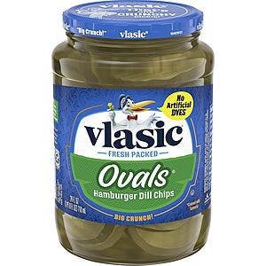 24-Oz Vlasic Ovals Hamburger Dill Pickle Chips $1.85 w/ Subscribe & Save