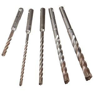 5-Piece DeWALT SDS Plus Rock Carbide Tip Hammer Bits Set $16 