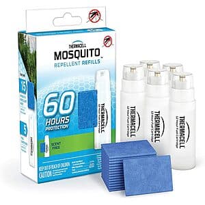 Thermacell Mosquito Repellent Refills w/ 5 Cartridges & 15 Mats $7.95 