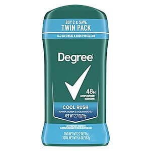 2-pk 2.7-oz Degree Men Original Antiperspirant Deodorant (Cool Rush) $3.20 w/ Subscribe & Save