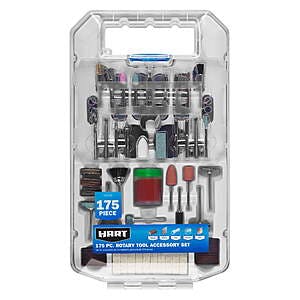 175-Piece HART Rotary Tool Accessory Set w/ Protective Storage Case $9.45 