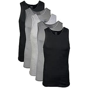 5-Pack Gildan Men's A-Shirt Tanks (Black, Various Sizes) $8.80 