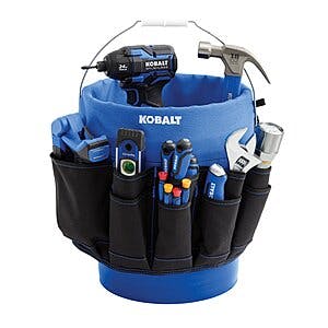18" Kobalt 5-Gal 600D Polyester Bucket Organizer (Blue) $8 + Free Store Pickup