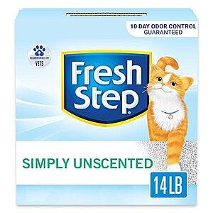 14-Lbs Fresh Step Long Lasting Odor Control Clumping Cat Litter (Unscented) $4.85 & More w/ Subscribe & Save