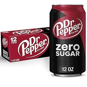 DR PEPPER ZERO SUGAR - 12 OZ, 12 PK ($4.43 after $2.12 clipnsave coupon and 15% Sub & Save level) - $4.43