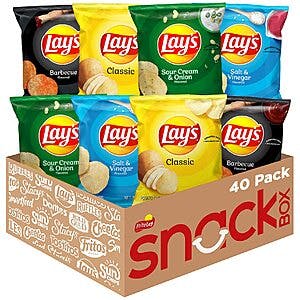 40-Count 1-Oz Lay's Potato Chips (4 Flavor Variety Pack) $13.10 w/ Subscribe & Save