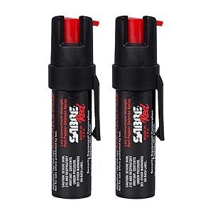 2-Pack 0.67-Oz SABRE RED Compact Pepper Spray (Black) $10 