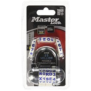 Master Lock Word Combination Padlock w/ Interchangeable Removable Dials $4.05 