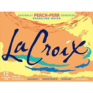 12-Pack 12-Oz LaCroix Naturally Sparkling Water (Peach-Pear) $3.60 
