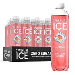 12-Pack 17-Oz Sparkling Ice Zero Sugar Water (Pink Grapefruit or Kiwi Strawberry) $8.80 w/ Subscribe & Save