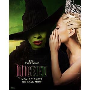 Xfinity Diamond / Platinum Rewards Members: Fandango Movie Tickets to Wicked Get 2 Free Tickets (Claim by Dec 6)