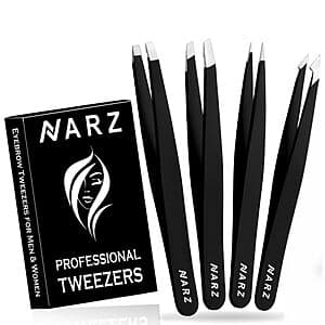 Prime Members: 4-Piece NARZ Professional Precision Stainless Steel Tweezers Set $2.85 + Free Shipping