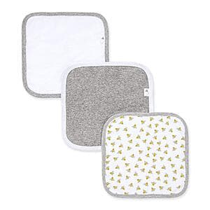 3-pk Burts Bees Baby 100% Organic Cotton Infant Washcloths (Various) $3.20 