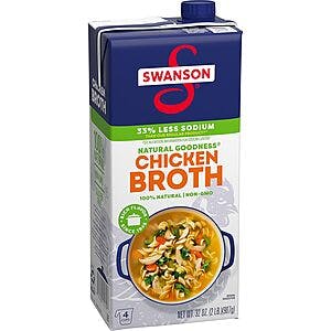 32-Oz Swanson Natural Goodness Lower Sodium Chicken Broth $1.50 & More w/ Subscribe & Save