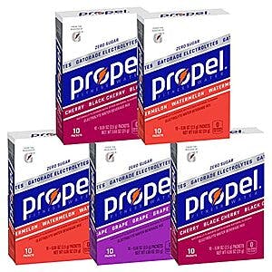 50-Count Propel Fitness Water Powder Packets w/ Electrolytes (Variety Pack) $11.25 w/ Subscribe & Save