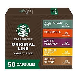 50ct Starbucks Nespresso Coffee Pods: Italian Blend $22.80, Favorites Variety Pack $24 & More w/ Subscribe & Save