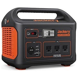 1002Wh Jackery Explorer 1000 Portable Power Station $480 & More + Free Shipping w/ Amazon Prime