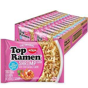 Nissin Top Ramen, Shrimp Flavor, The Original Instant Ramen,3 Ounce (Pack of 24) $7.96