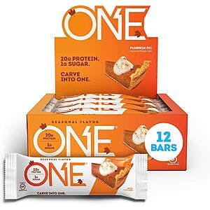 12-Pack 2.12-Oz ONE Gluten-Free 20g Protein Bars (Pumpkin Pie) $8.75 