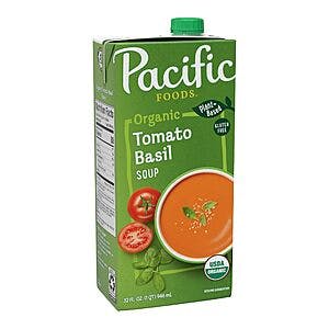 32-Oz Pacific Foods Soups: Tomato Basil, Butternut Squash, Red Pepper & Tomato $3 w/ S&S, More + Free Shipping w/ Prime or on $35+