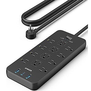 Anker 12-Outlet Surge Protector Power Strip w/ 5' Cable (Black or White) from $22 