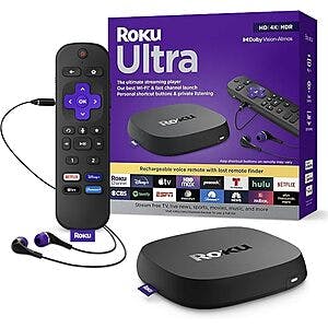 Roku Ultra 2022 4K/HDR/Dolby Vision Streaming Device + Roku Voice Remote Pro $70 + Free Shipping