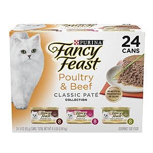 24-Pack 3-Oz Purina Fancy Feast Wet Cat Food (various) from $13.30 & More w/ S&S